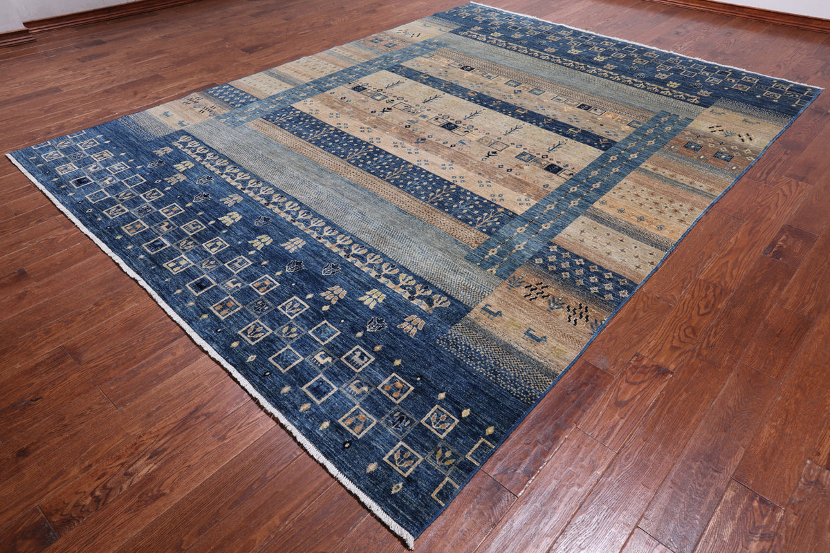 Tribal Persian Gabbeh Hand Knotted Wool Rug - 8' 10" X 11' 9"