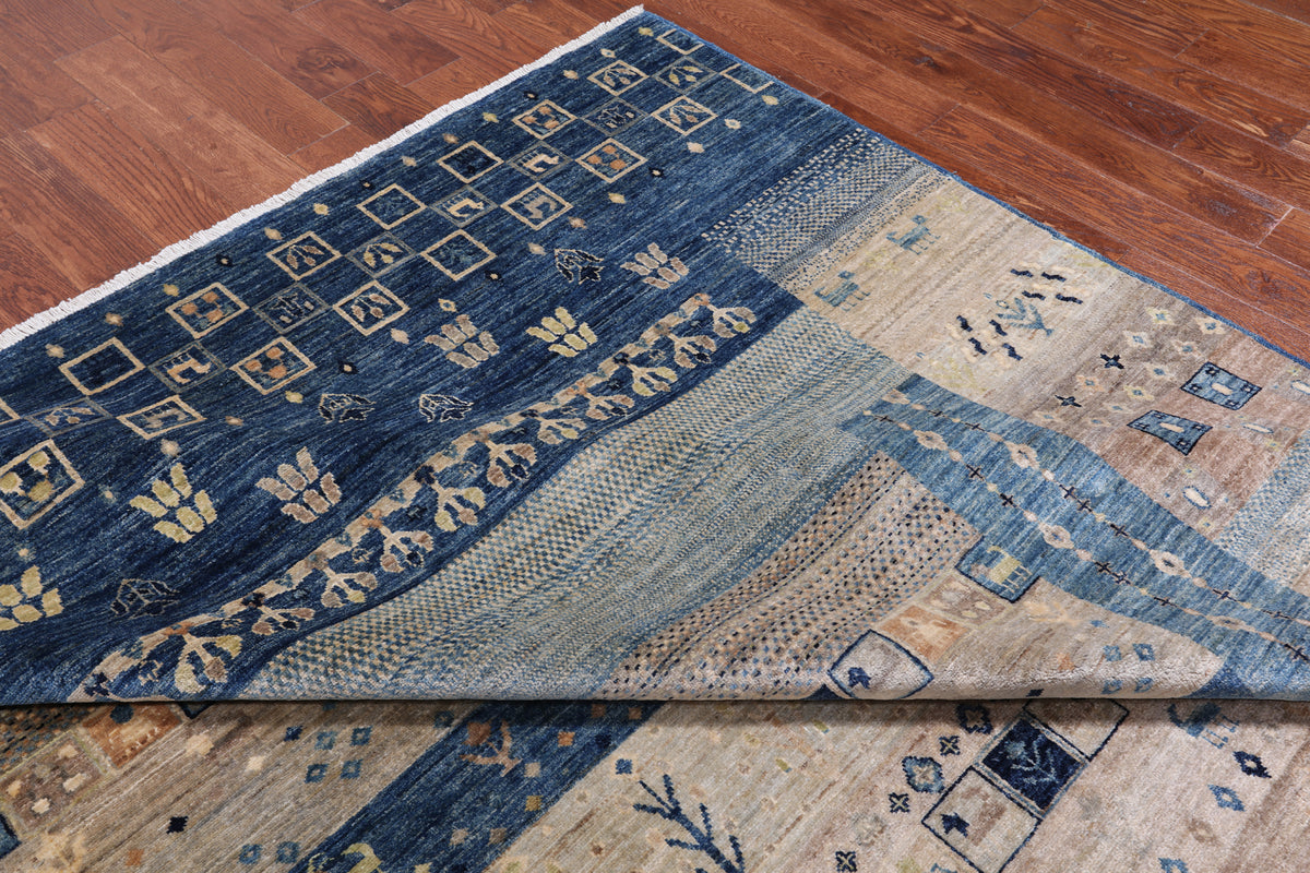 Tribal Persian Gabbeh Hand Knotted Wool Rug - 8' 10" X 11' 9"