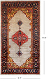 Ivory Persian Fine Serapi Hand Knotted Wool Rug - 6' 2" X 11' 8"