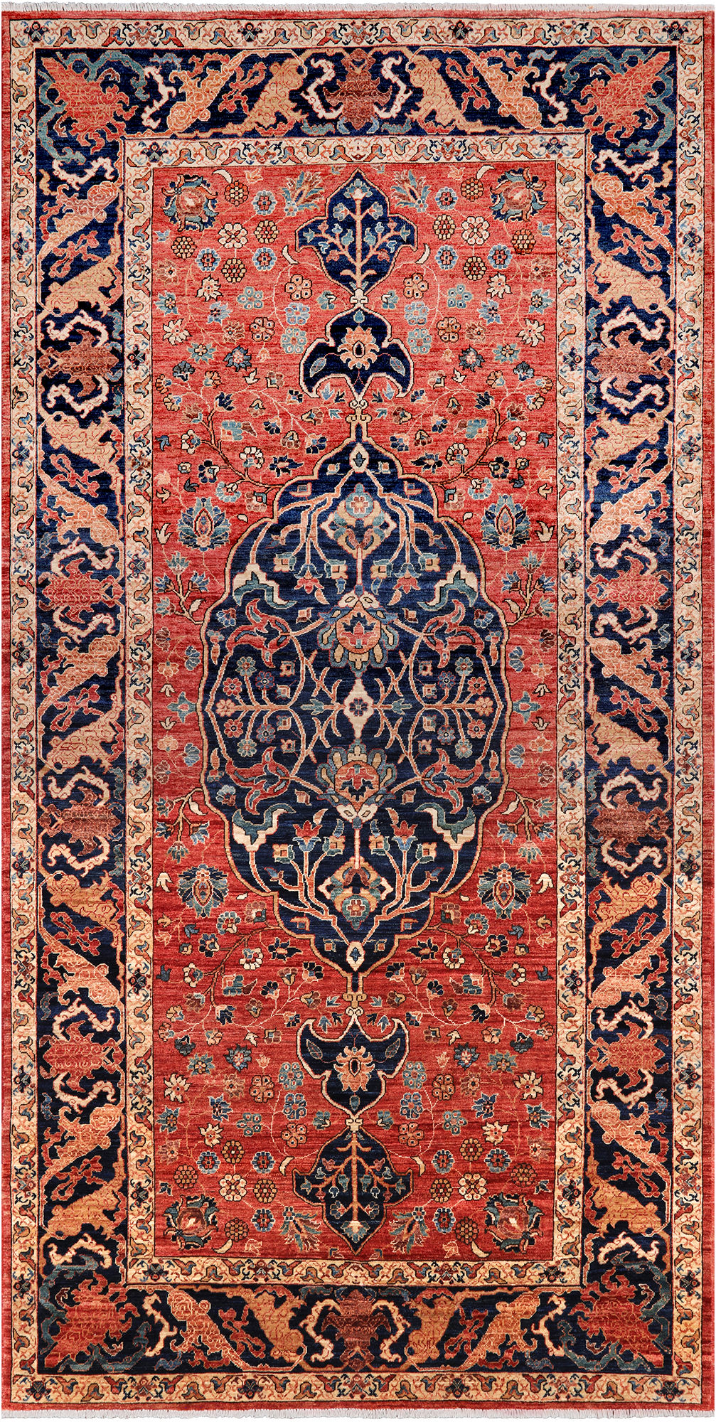 Rust Persian Fine Serapi Handmade Wool Rug - 6' 0" X 12' 2"