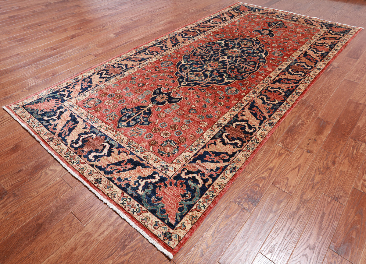 Rust Persian Fine Serapi Handmade Wool Rug - 6' 0" X 12' 2"