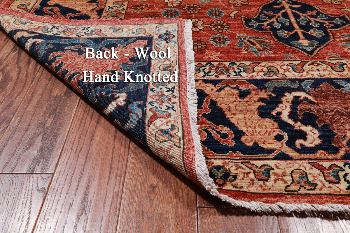 Rust Persian Fine Serapi Handmade Wool Rug - 6' 0" X 12' 2"