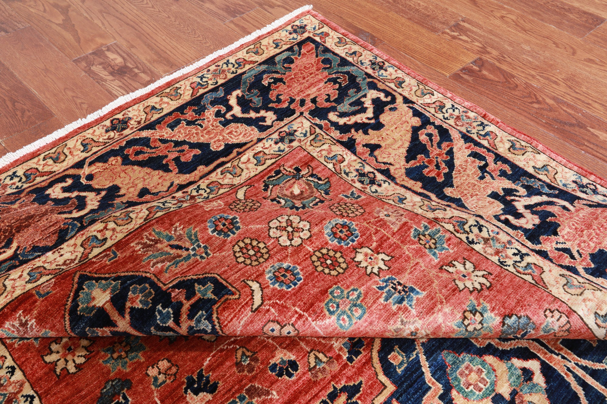 Rust Persian Fine Serapi Handmade Wool Rug - 6' 0" X 12' 2"