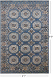 Blue Turkmen Ersari Handmade Wool Rug - 6' 1" X 9' 0"