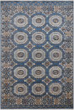 Blue Turkmen Ersari Handmade Wool Rug - 6' 1" X 9' 0"