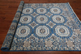 Blue Turkmen Ersari Handmade Wool Rug - 6' 1" X 9' 0"