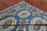 Blue Turkmen Ersari Handmade Wool Rug - 6' 1" X 9' 0"