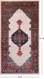 Ivory Persian Fine Serapi Hand Knotted Wool Rug - 6' 0" X 11' 4"