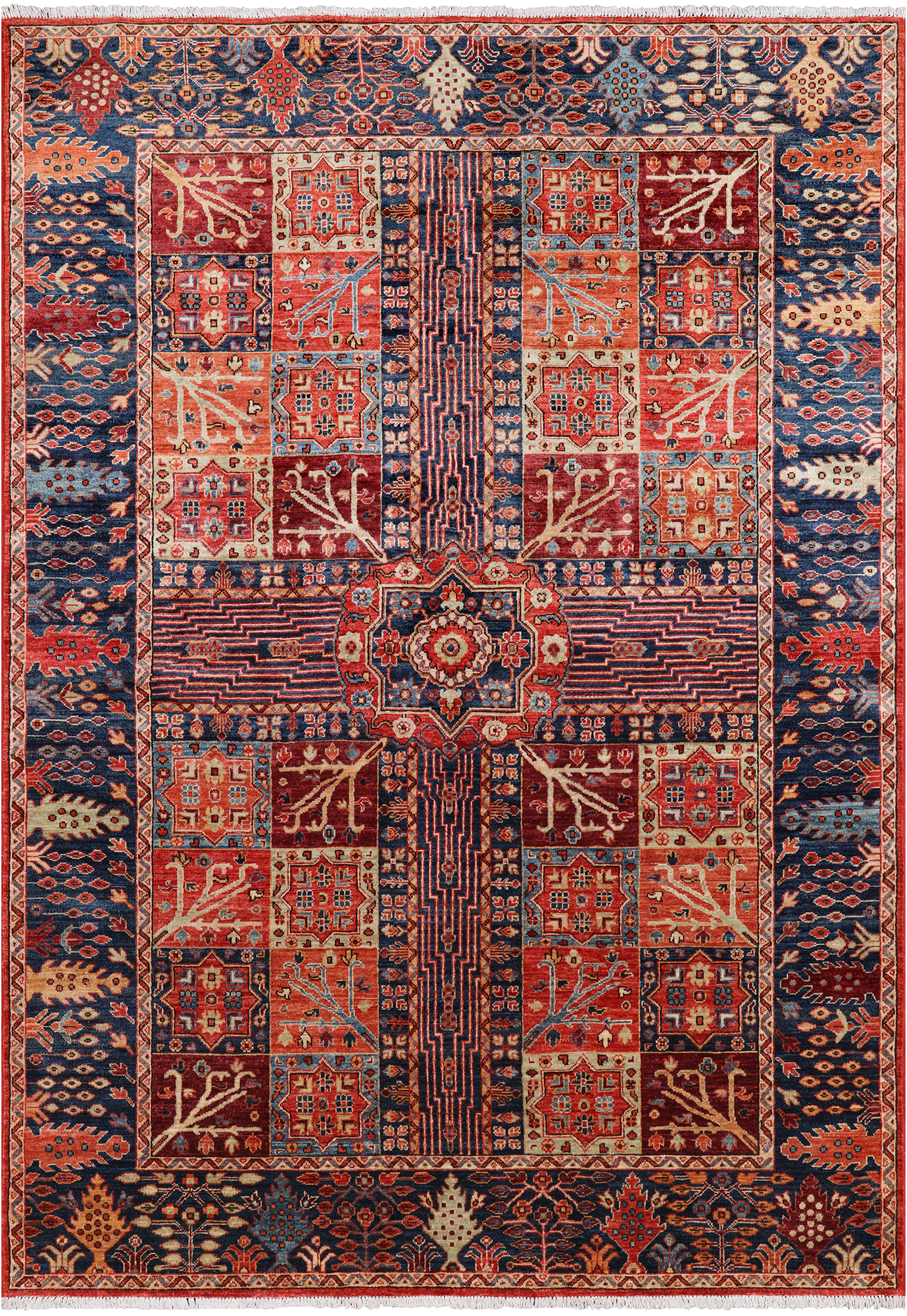 Red Persian Fine Serapi Hand-Knotted Wool Rug - 6' 1" X 8' 9"