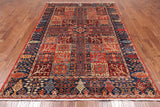 Red Persian Fine Serapi Hand-Knotted Wool Rug - 6' 1" X 8' 9"