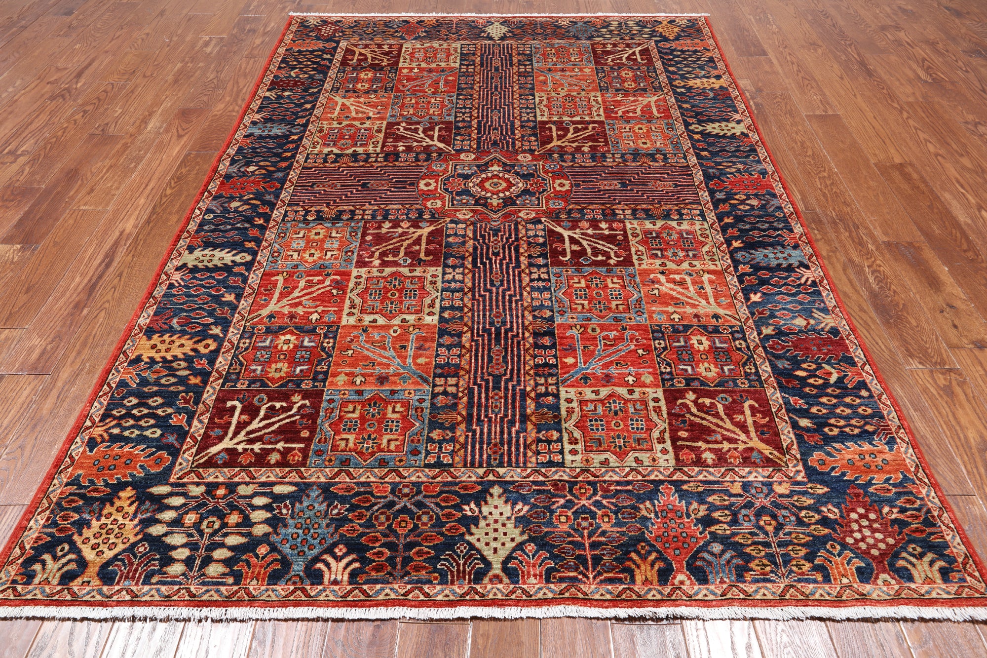 Red Persian Fine Serapi Hand-Knotted Wool Rug - 6' 1" X 8' 9"