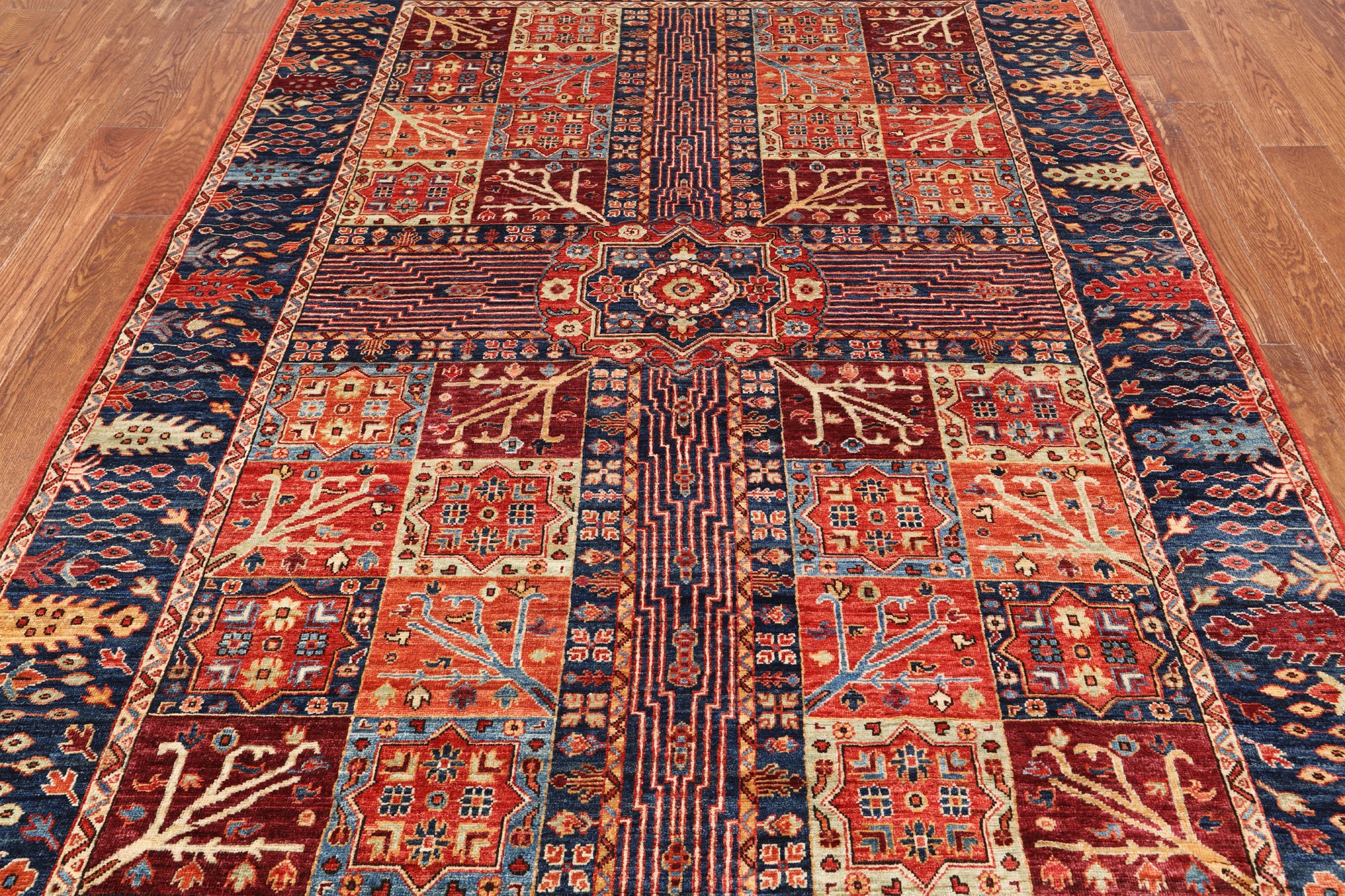 Red Persian Fine Serapi Hand-Knotted Wool Rug - 6' 1" X 8' 9"
