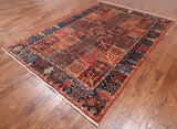 Red Persian Fine Serapi Hand-Knotted Wool Rug - 6' 1" X 8' 9"