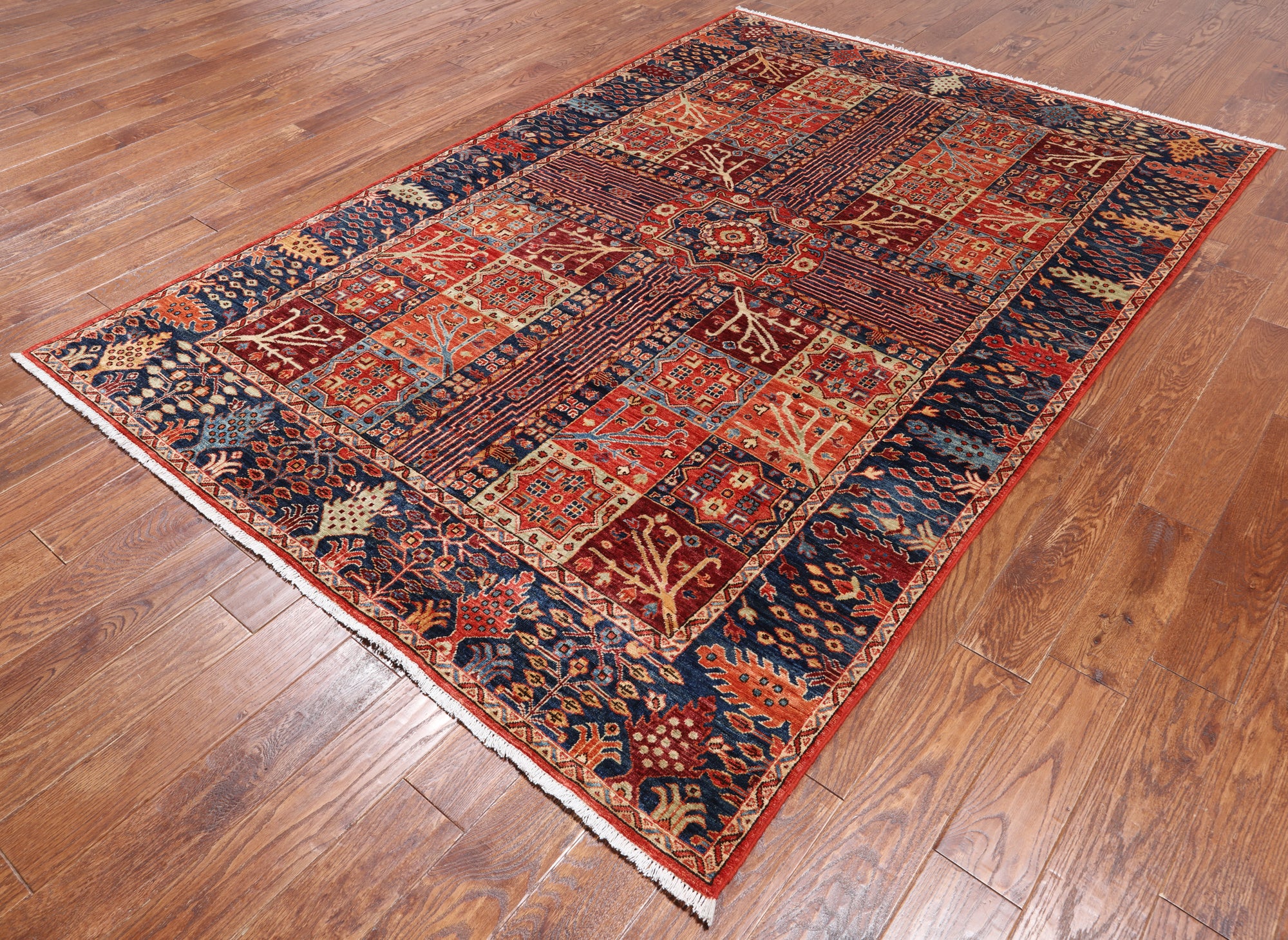 Red Persian Fine Serapi Hand-Knotted Wool Rug - 6' 1" X 8' 9"