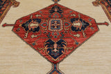 Ivory Persian Fine Serapi Handmade Wool Rug - 6' 2" X 11' 9"