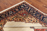 Ivory Persian Fine Serapi Handmade Wool Rug - 6' 2" X 11' 9"