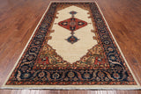 Ivory Persian Fine Serapi Handmade Wool Rug - 6' 2" X 11' 9"
