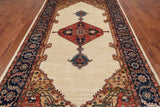 Ivory Persian Fine Serapi Handmade Wool Rug - 6' 2" X 11' 9"