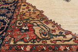 Ivory Persian Fine Serapi Handmade Wool Rug - 6' 2" X 11' 9"