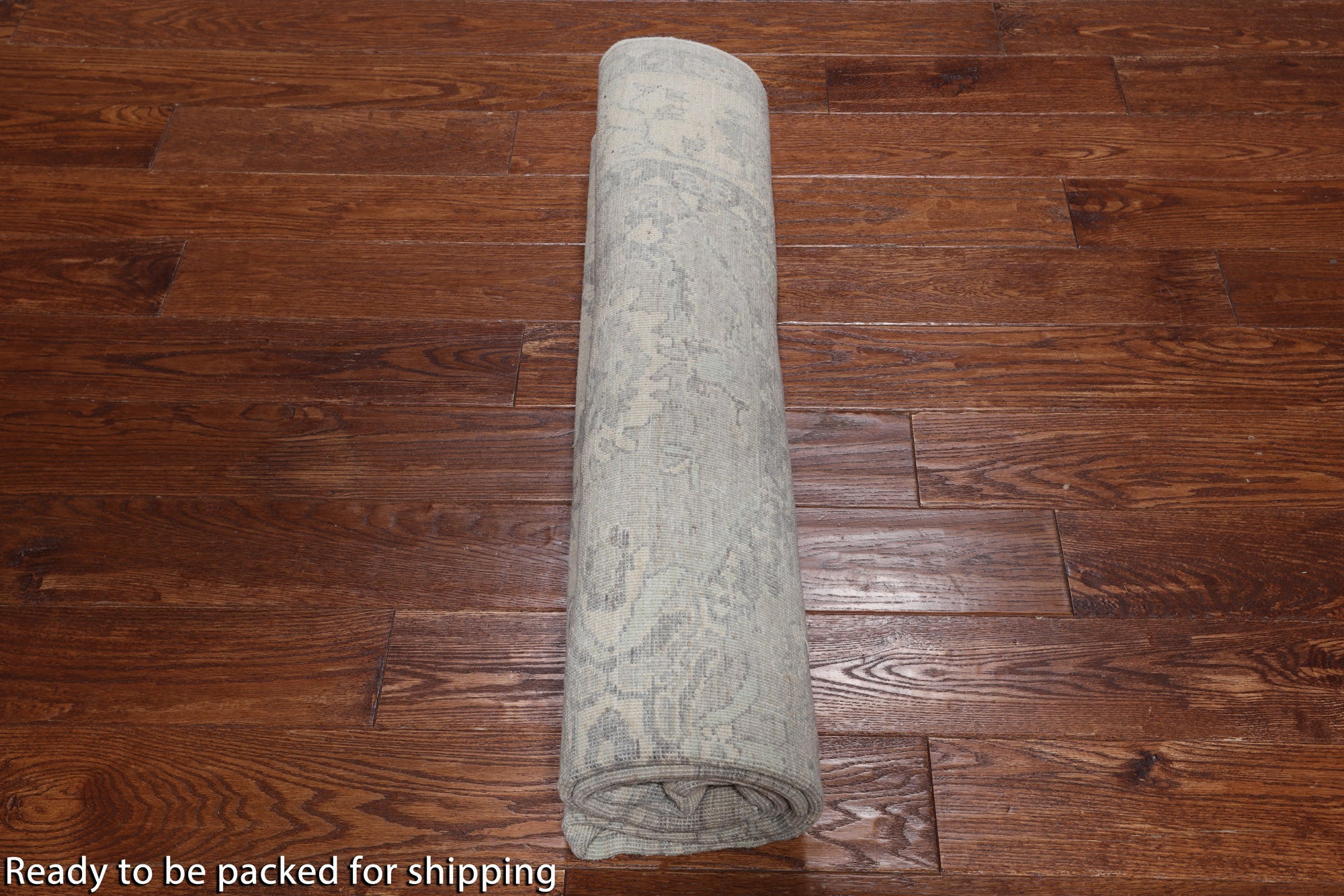 Grey Square Turkish Oushak Washed Out Hand Knotted Wool Rug - 6' 0" X 6' 0"