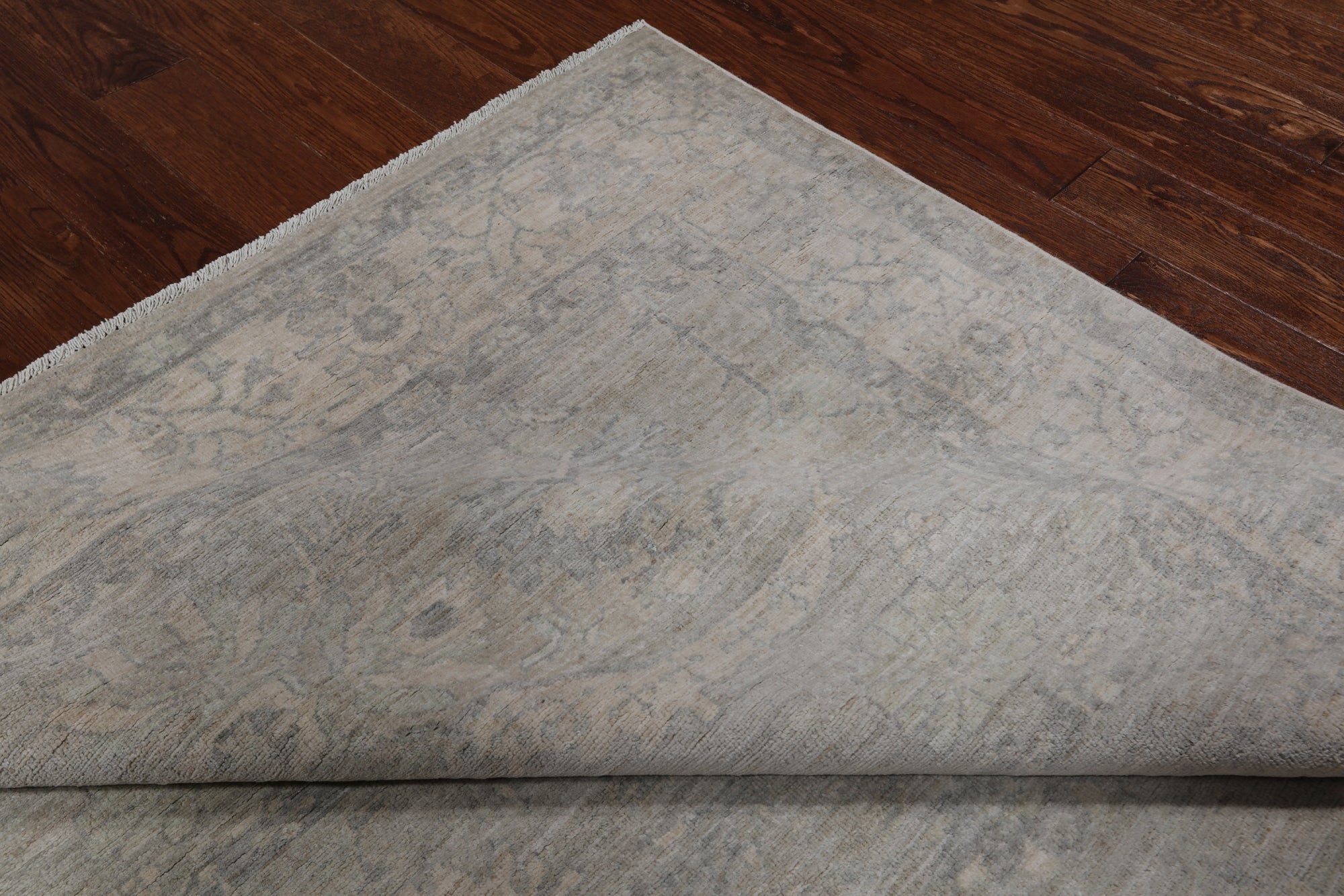 Grey Square Turkish Oushak Washed Out Hand Knotted Wool Rug - 6' 0" X 6' 0"
