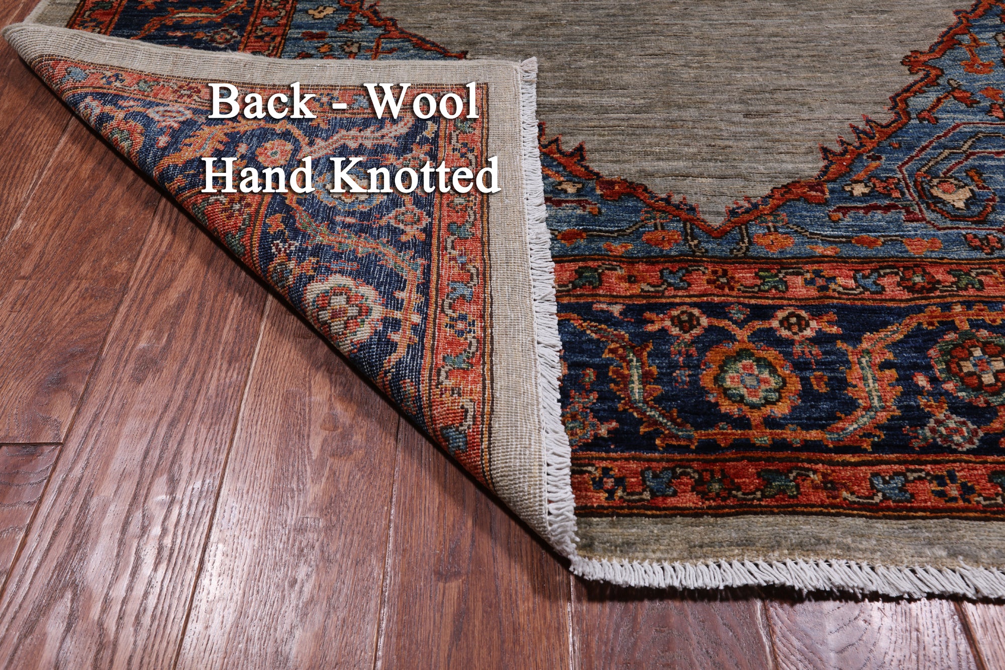 Silver Persian Fine Serapi Hand Knotted Wool Rug - 5' 0" X 9' 10"