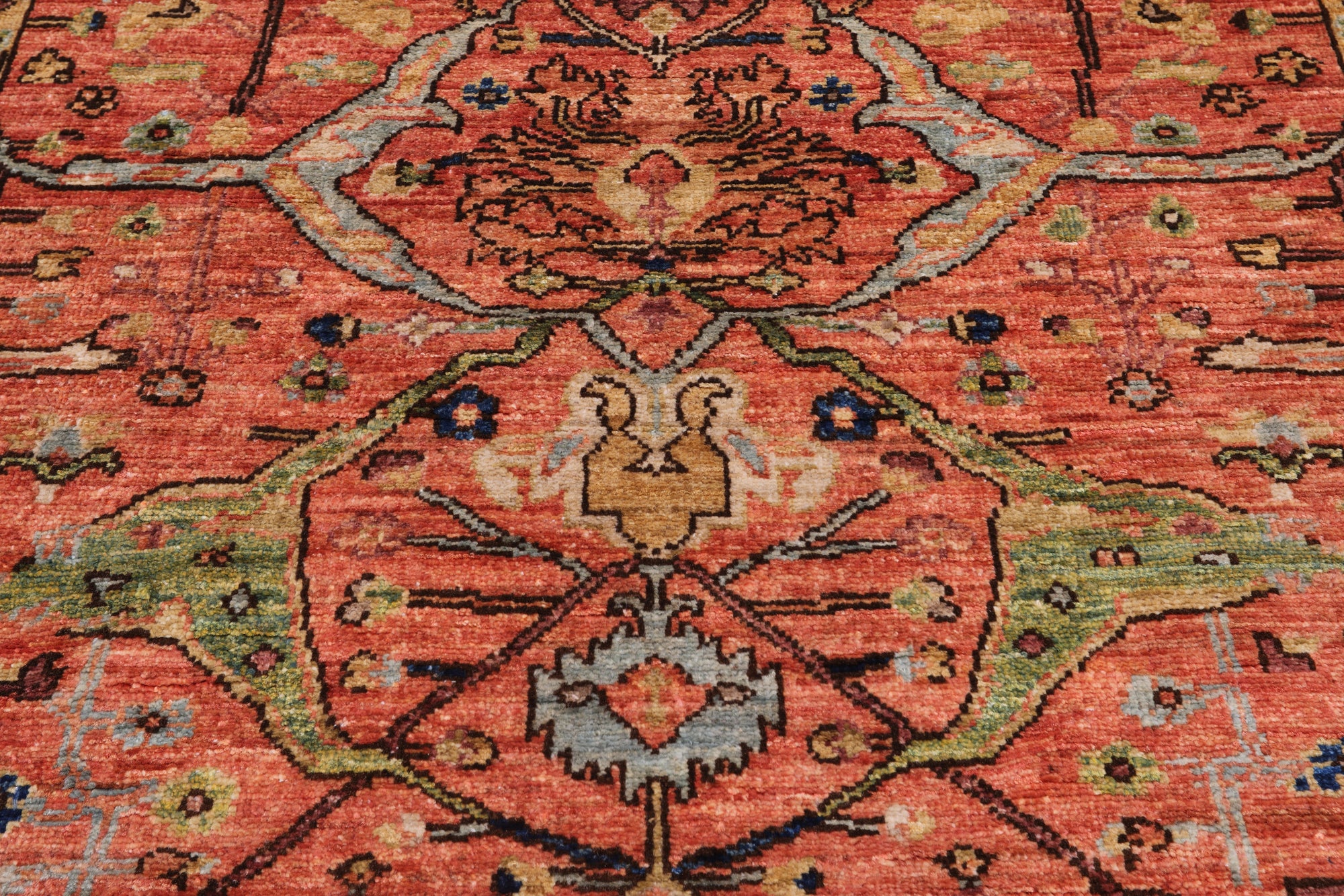 Rust Persian Fine Serapi Handmade Wool Rug - 3' 11" X 5' 6"