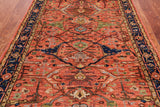 Rust Persian Fine Serapi Handmade Wool Rug - 3' 11" X 5' 6"