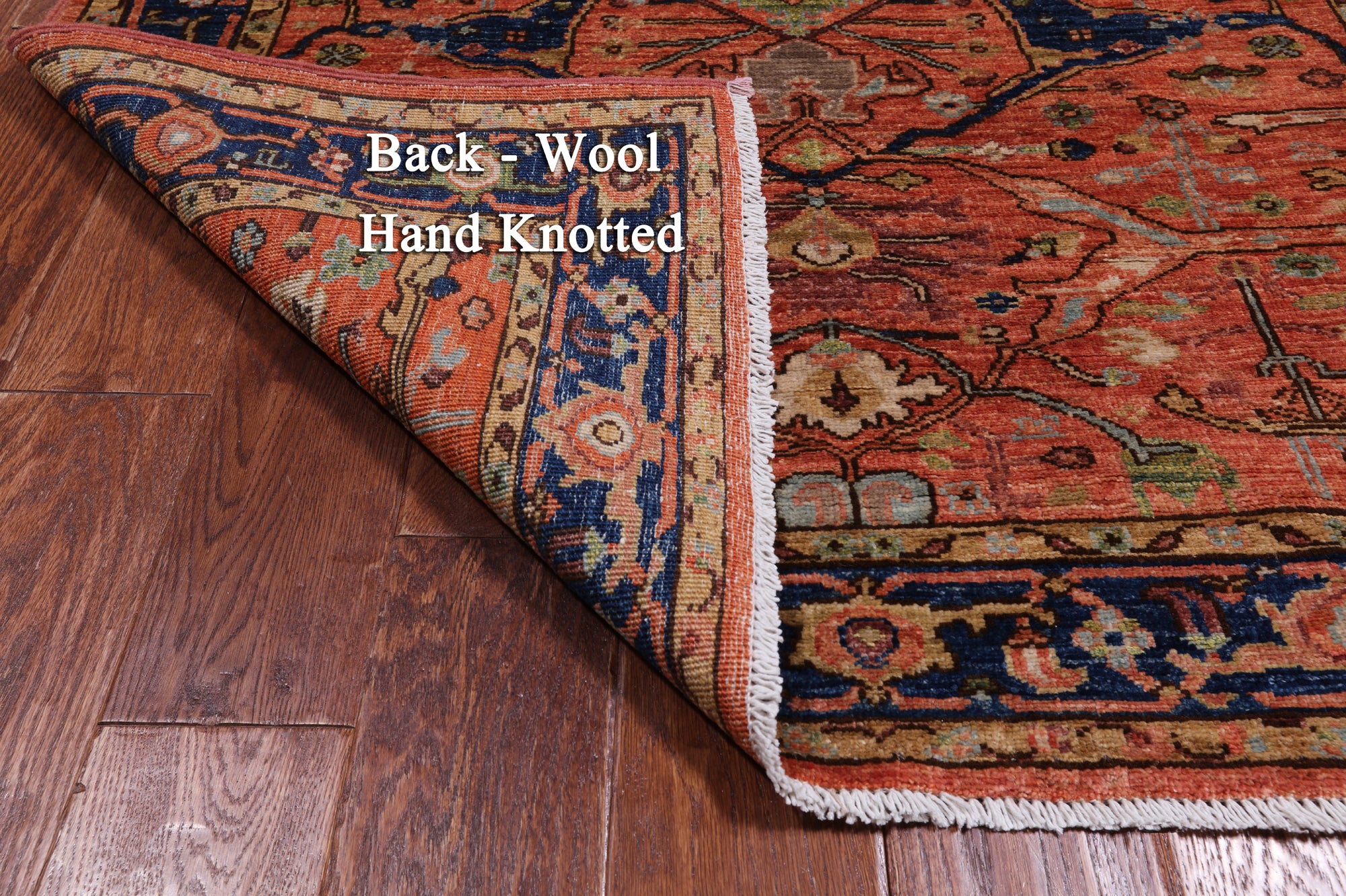 Rust Persian Fine Serapi Handmade Wool Rug - 3' 11" X 5' 6"
