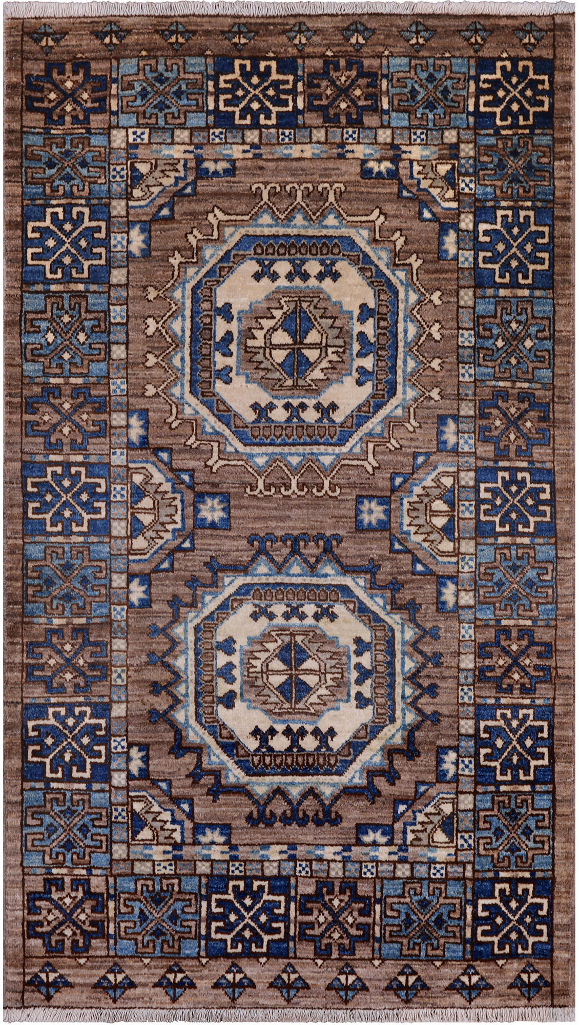 Turkmen Ersari Hand Knotted Wool Rug - 3' 0" X 5' 3"