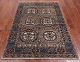 Turkmen Ersari Hand Knotted Wool Rug - 4' 1" X 6' 0"