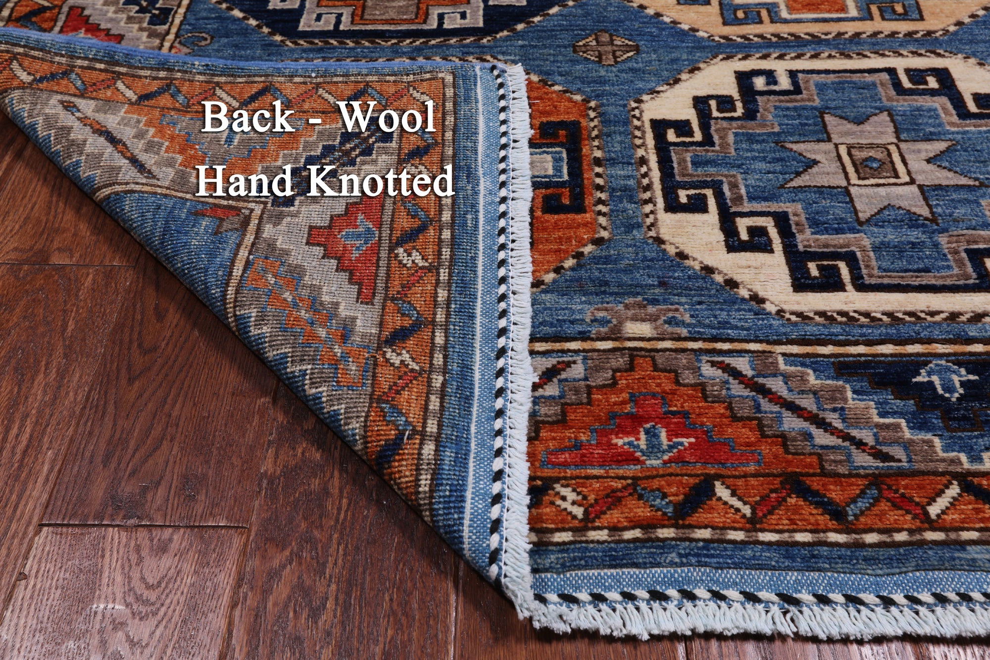 Blue Turkmen Ersari Hand Knotted Wool Rug - 3' 11" X 5' 9"