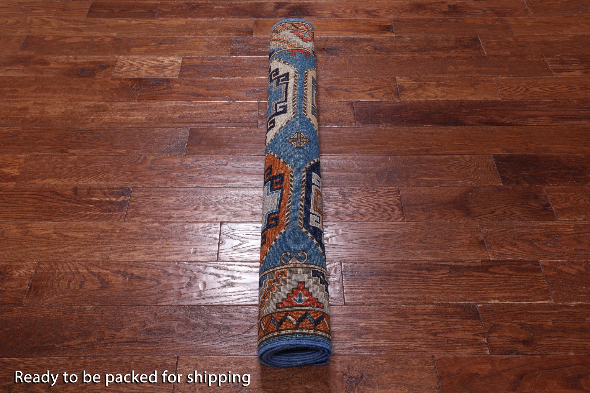 Blue Turkmen Ersari Hand Knotted Wool Rug - 3' 11" X 5' 9"