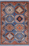 Blue Turkmen Ersari Hand Knotted Wool Rug - 3' 11" X 5' 9"