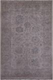 Ivory Washed Out Peshawar Handmade Wool Rug - 4' 0" X 5' 11"