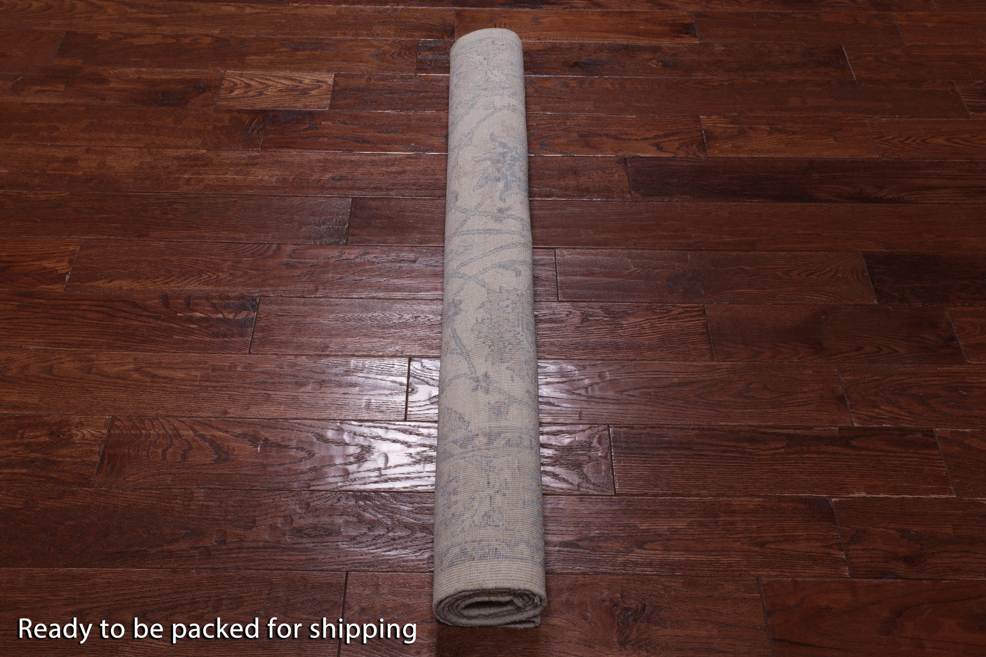 Ivory Washed Out Peshawar Handmade Wool Rug - 4' 0" X 5' 11"