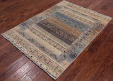 Tribal Persian Gabbeh Hand Knotted Wool Rug - 4' 0" X 5' 6"