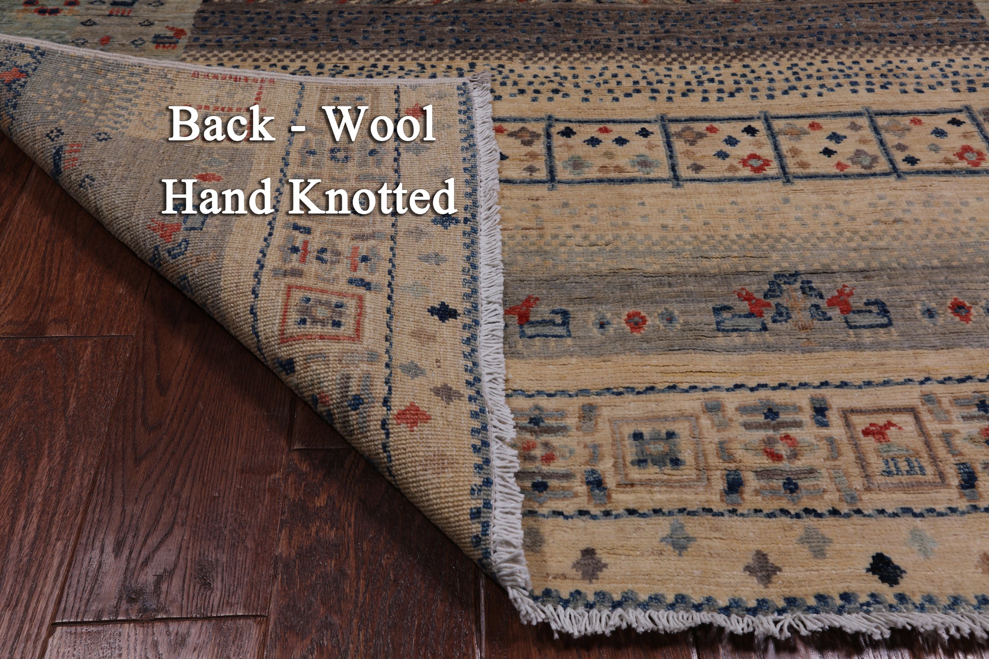Tribal Persian Gabbeh Hand Knotted Wool Rug - 4' 0" X 5' 6"