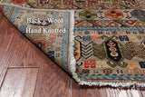 Turkmen Ersari Handmade Wool Runner Rug - 3' 9" X 11' 4"