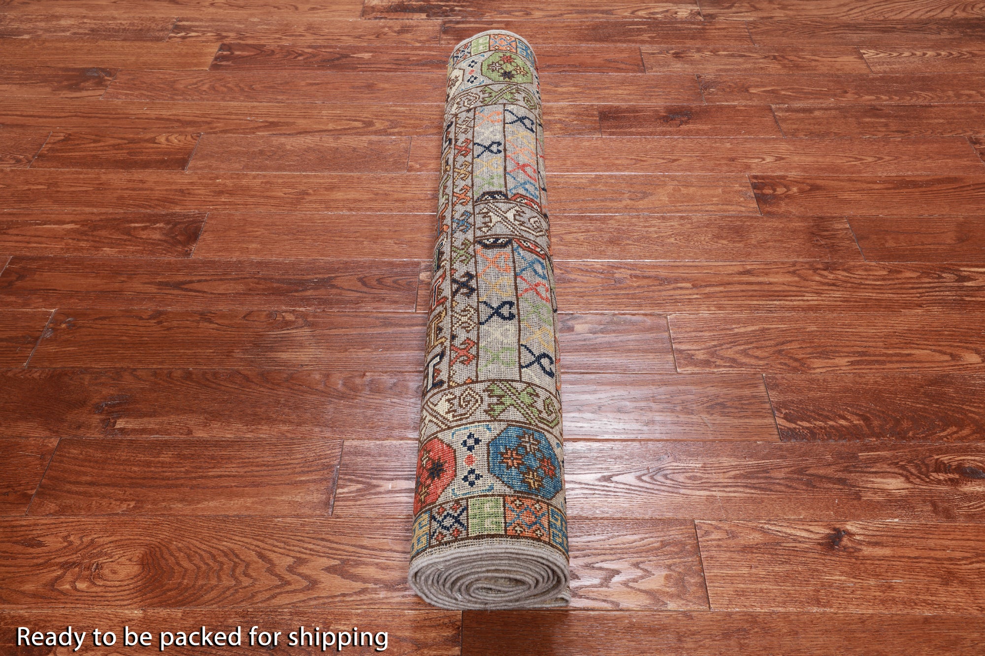 Turkmen Ersari Handmade Wool Runner Rug - 3' 9" X 11' 4"