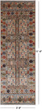 Turkmen Ersari Handmade Wool Runner Rug - 3' 9" X 11' 4"