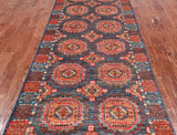 Turkmen Ersari Handmade Wool Runner Rug - 3' 11" X 12' 6"