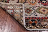 Silver Turkmen Ersari Hand Knotted Wool Runner Rug - 4' 0" X 9' 9"