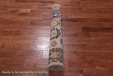 Silver Turkmen Ersari Hand Knotted Wool Runner Rug - 4' 0" X 9' 9"