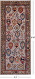 Silver Turkmen Ersari Hand Knotted Wool Runner Rug - 4' 0" X 9' 9"
