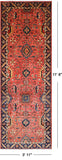 Rust Persian Fine Serapi Hand-Knotted Wool Runner Rug - 3' 11" X 11' 8"