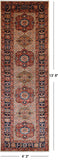 Ivory Persian Fine Serapi Hand Knotted Wool Runner Rug - 4' 3" X 13' 8"