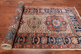 Ivory Persian Fine Serapi Hand Knotted Wool Runner Rug - 4' 3" X 13' 8"