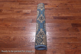 Blue Turkmen Ersari Handmade Wool Runner Rug - 4' 0" X 11' 4"