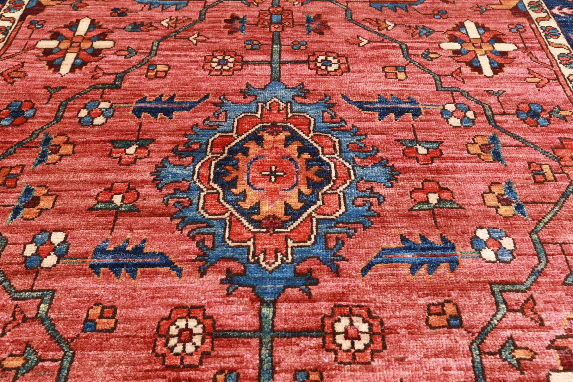 Rust Persian Fine Serapi Handmade Wool Runner Rug - 3' 10" X 15' 10"